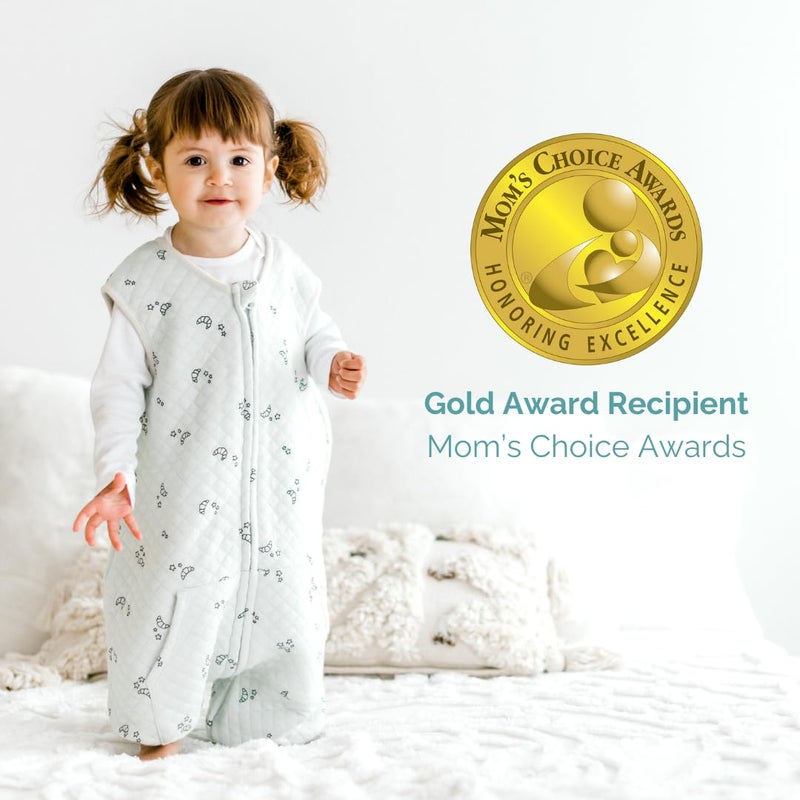 Tealbee Dreamsuit Toddler Sleep Sack with Feet - Walker Sleep Bag with Legs, Rayon made from Bamboo, Summer 0.8 TOG, 2-Way Zipper, 3T-4T - Croissant - Image 3